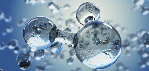 Bolhas de oxigênio se formam na água