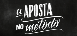 Lettering escrito A aposta no método