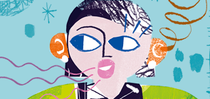 Ilustração de uma pessoa com fundo azul