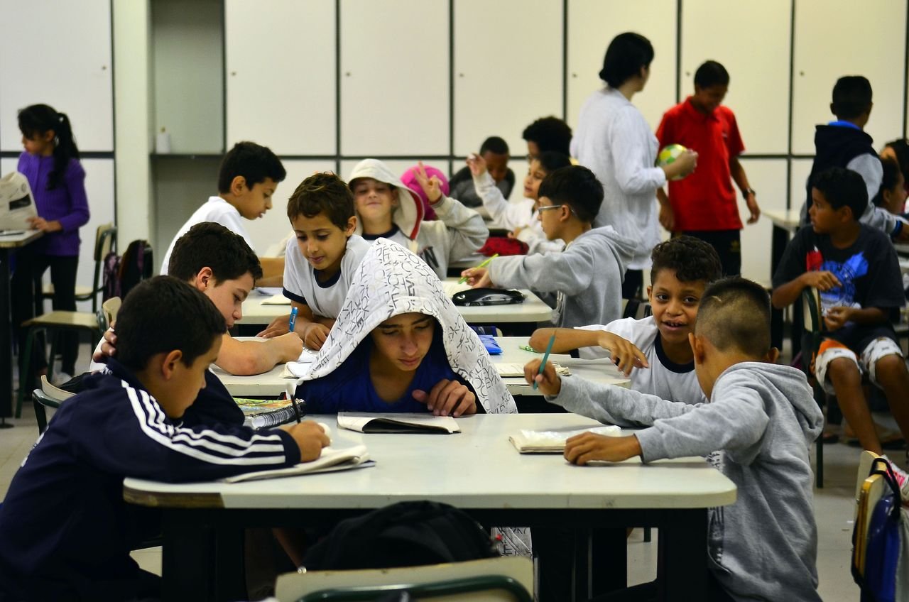 Alunos durante aula