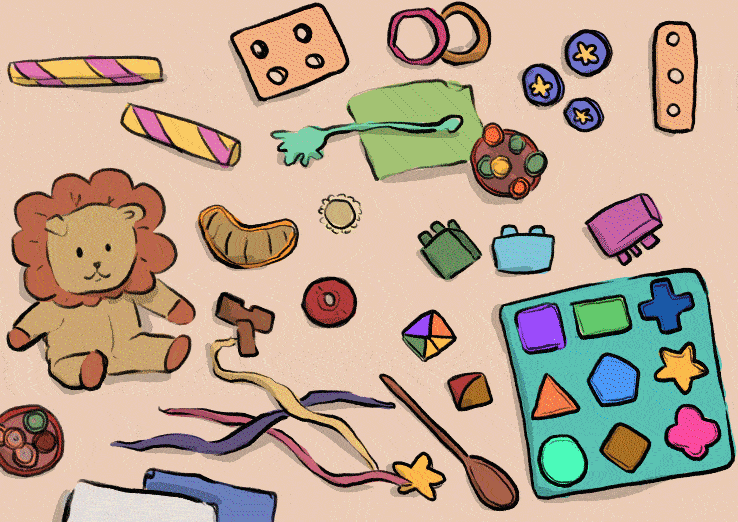 Anima&ccedil;&atilde;o mostrando a diferen&ccedil;a entre os objetos e brinquedos usados na educa&ccedil;&atilde;o infantil e nos anos iniciais do ensino fundamental.