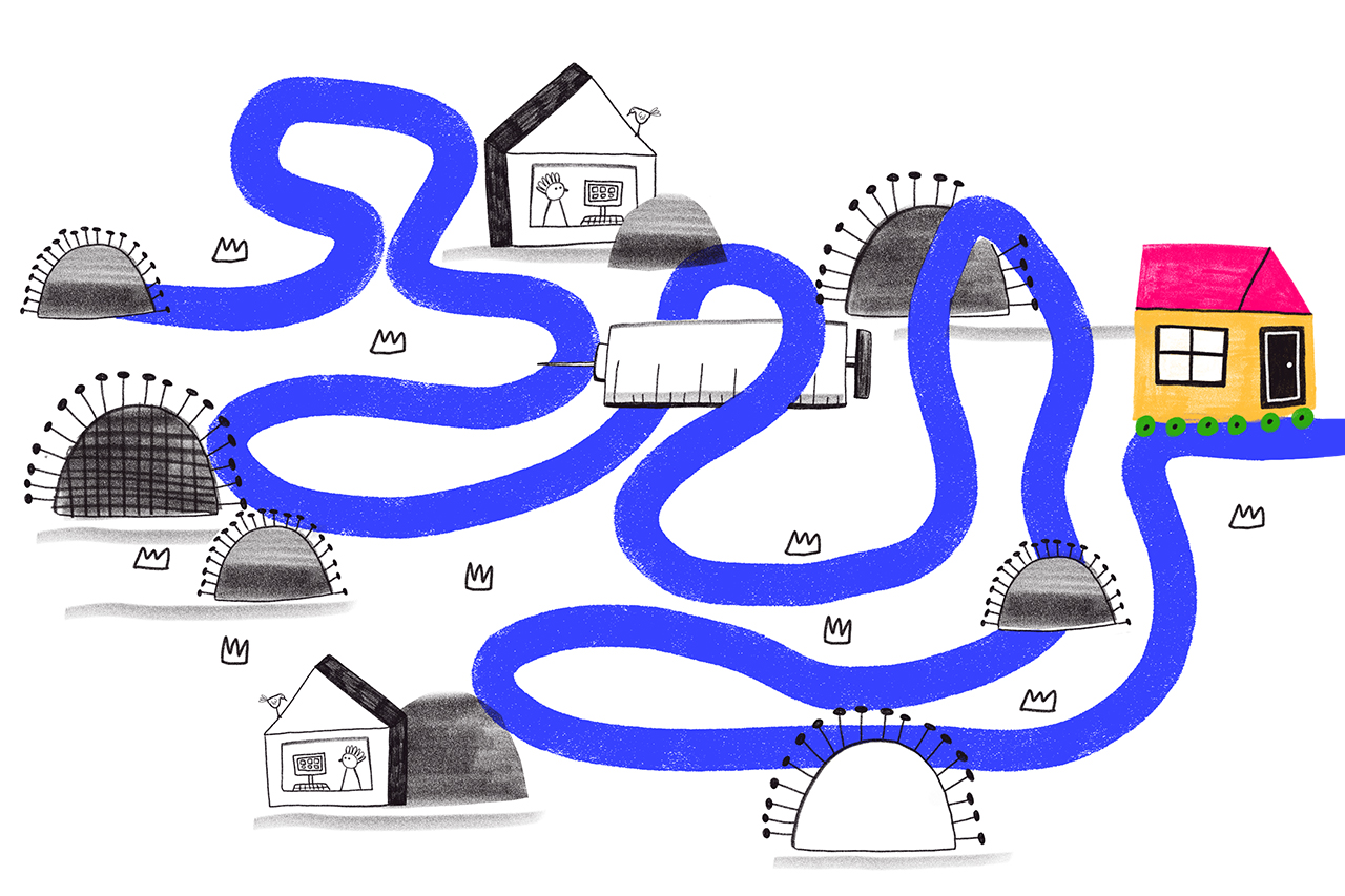 Ilustra&ccedil;&atilde;o abstrata dos desafios que a escola deve encarar no in&iacute;cio do ano de 2022.