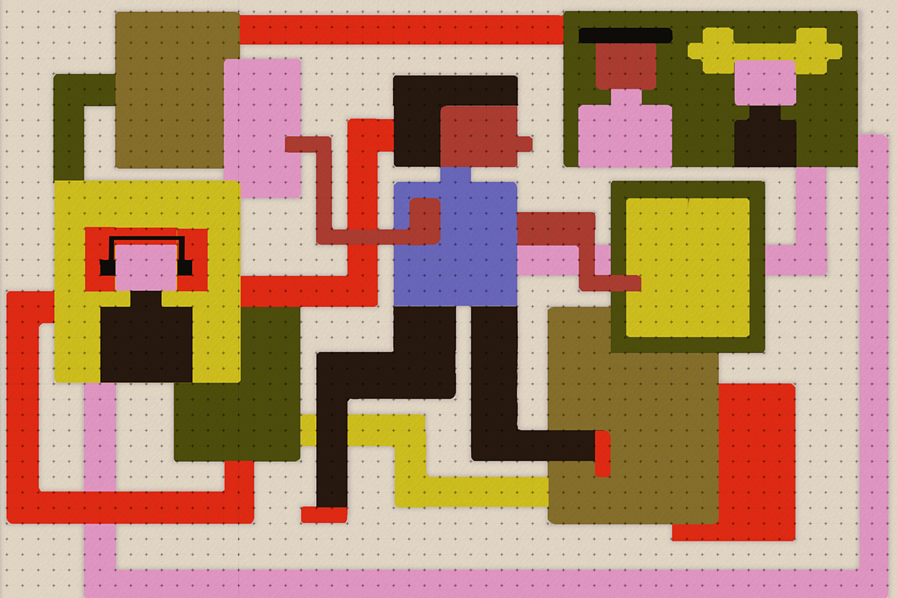 Ilustra&ccedil;&atilde;o abstrata de aluno se reconectando com a aprendizagem e as din&acirc;micas da sala de aula.