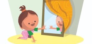 “Quem está aí?” - Brincando com o reflexo no espelho 