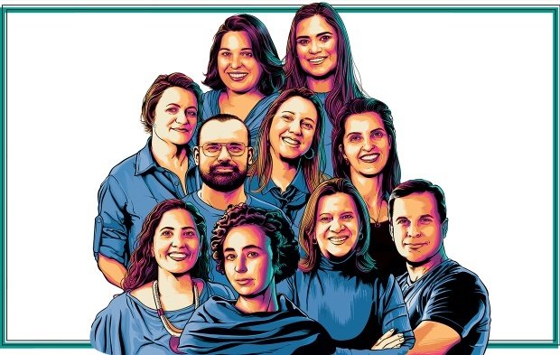 Ilustração dos 10 vencedores do premio educador nota 10