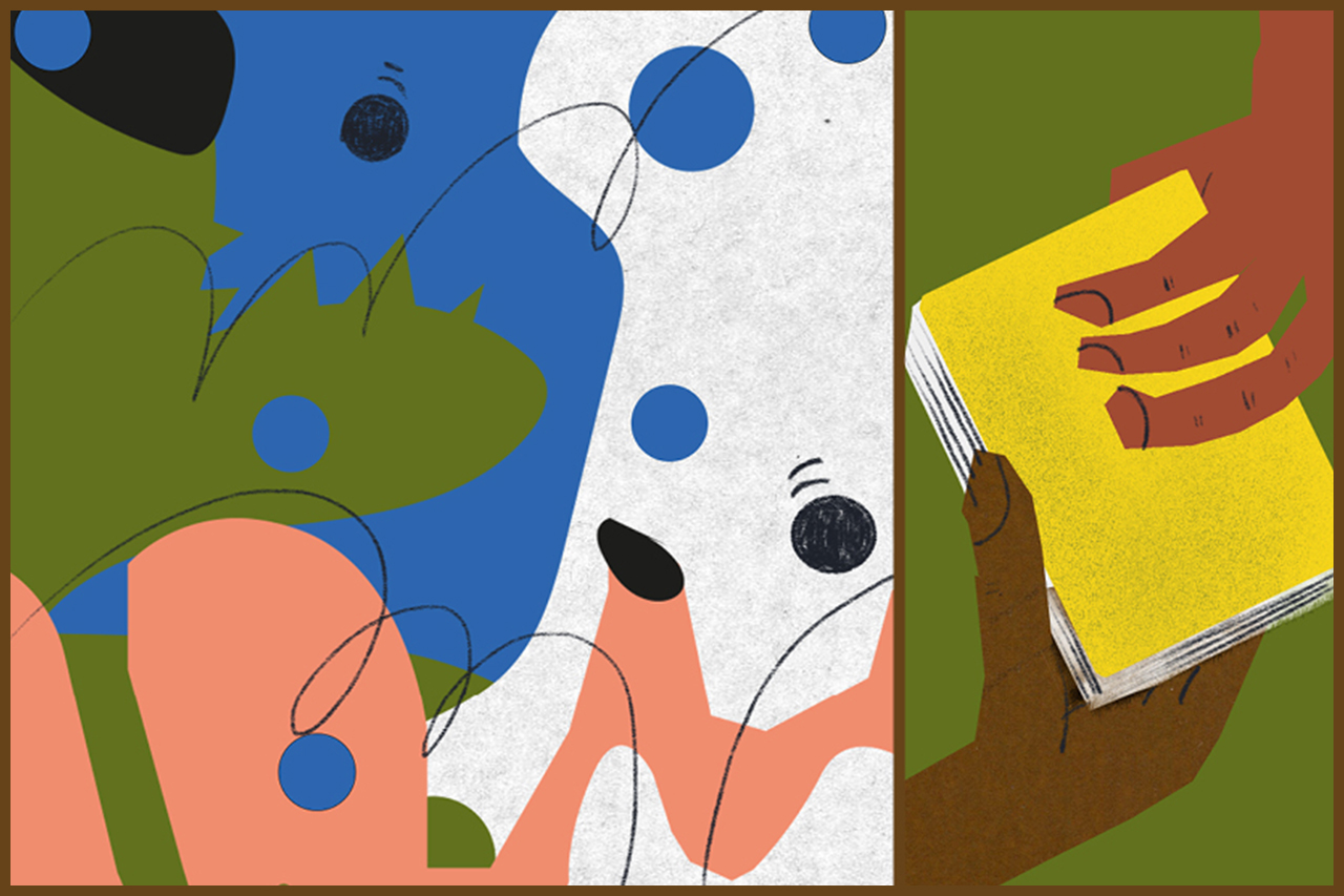 Mosaico composto por ilustra&ccedil;&otilde;es abstratas sobre recursos para uso na semana pedag&oacute;gica.