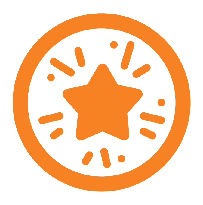 Em um fundo branco, uma ilustra&ccedil;&atilde;o de uma estrela brilhando em amarelo