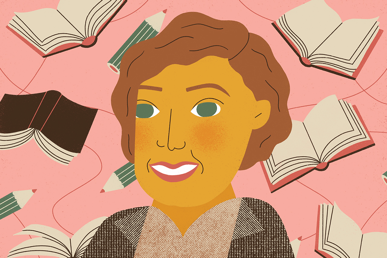 Retrato ilustrado da escritora e poeta Cec&iacute;lia Meirelles