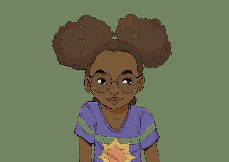 Anima&ccedil;&atilde;o de crian&ccedil;as sobre fundo verde e rosa.