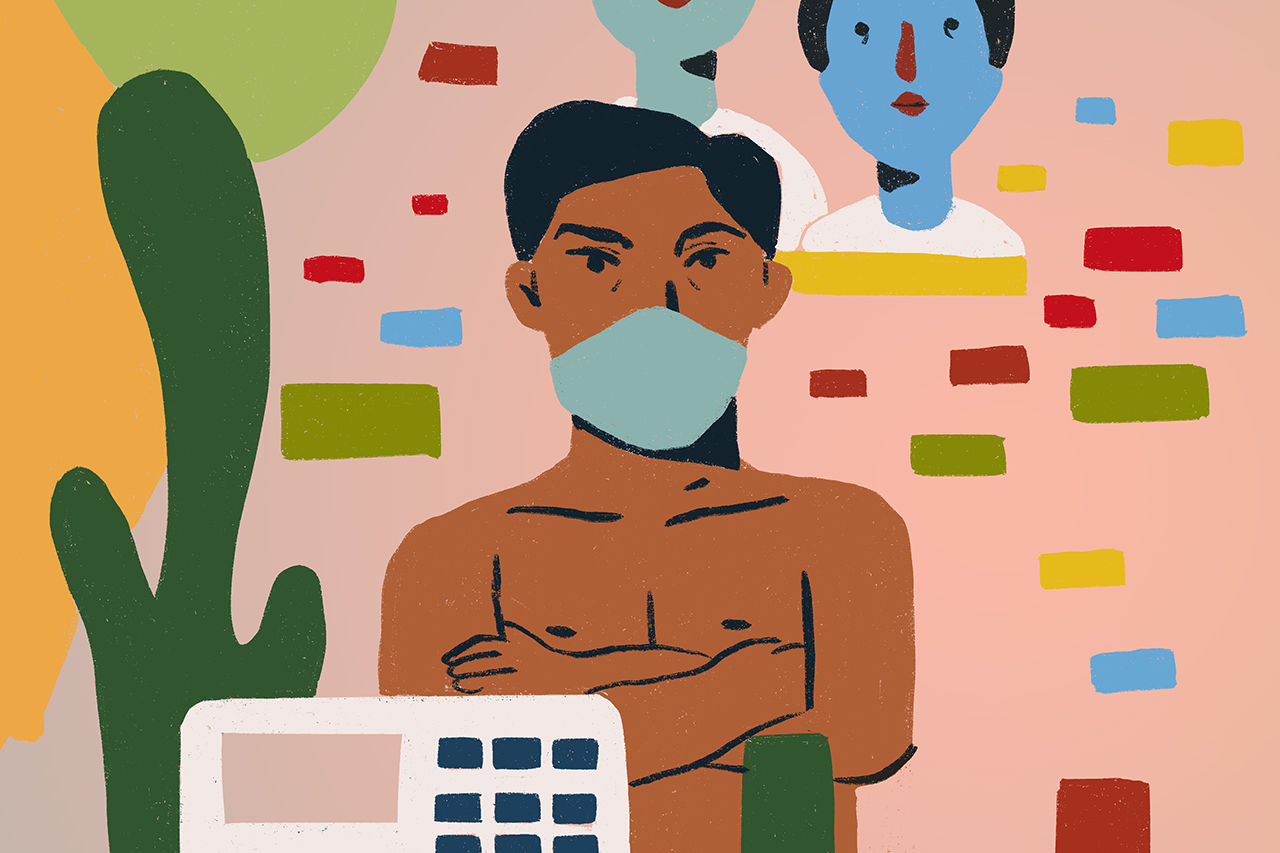 Ilustra&ccedil;&atilde;o abstrata misturando uma urna eletr&ocirc;nica com o quadro O Mesti&ccedil;o, de C&acirc;ndido Portinari.