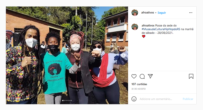 Posse da sede do #MuseudeCulturaHipHopdoRS na manh&atilde; de s&aacute;bado - 28/08/2021 - Afroativos.