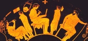 Representação de Educação na Antiga Grécia é visto em vaso do British Museum