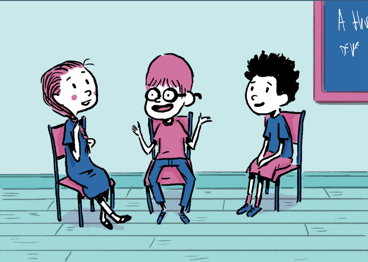 Ilustra&ccedil;&atilde;o de Tiago Elcerdo mostra crian&ccedil;as conversando