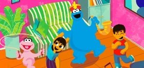 Atividade física: Lola e Come Come brincam com o Elmo