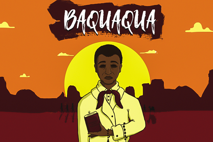 Ilustra&ccedil;&atilde;o de Pedro Parra sobre Baquaqua, divulgada no projeto Fragmentos da Mem&oacute;ria.