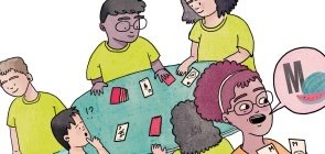 Ilustração de crianças jogando